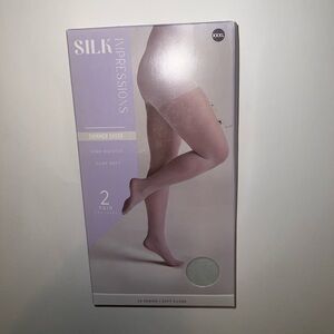 Impressions Shimmer Sheer Hosiery - Soft Silver